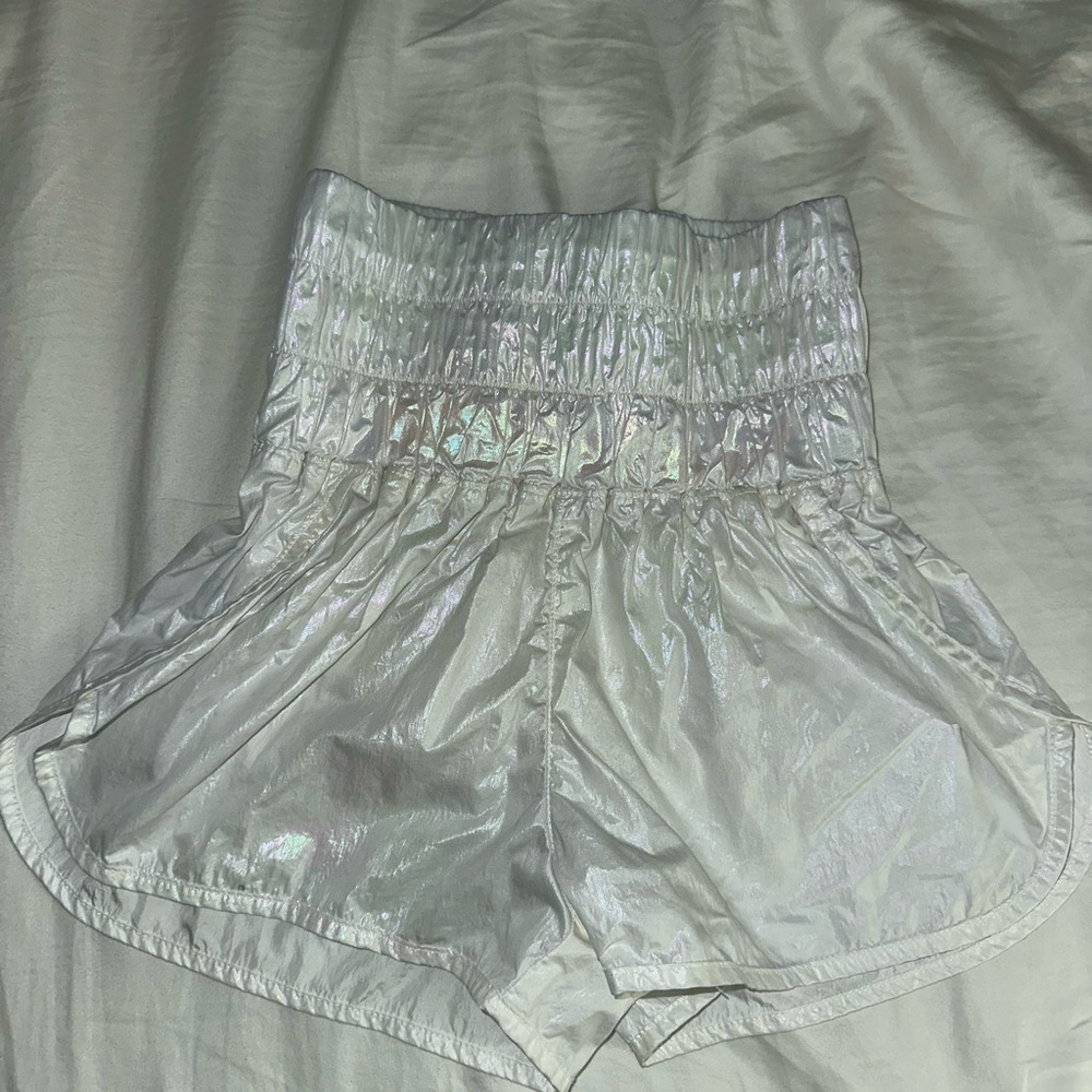 FREE PEOPLE MOVEMENT Pearl White Athletic Shorts High Waist